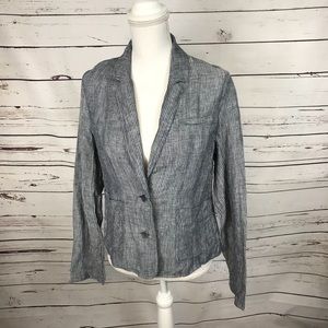 3/$20 🌸 Eileen Fisher blue and white linen blazer